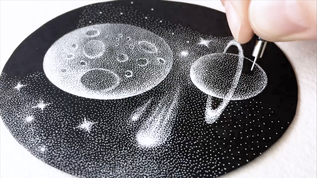 Have a look how I dotted this galactic piece :)