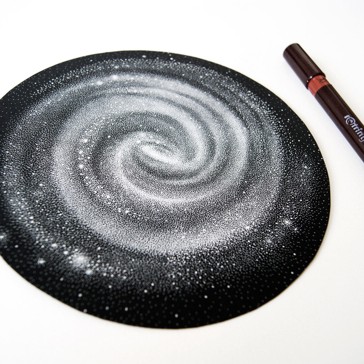 KREA - a painting of a spiral galaxy , pointilism, rough charcoal sketch