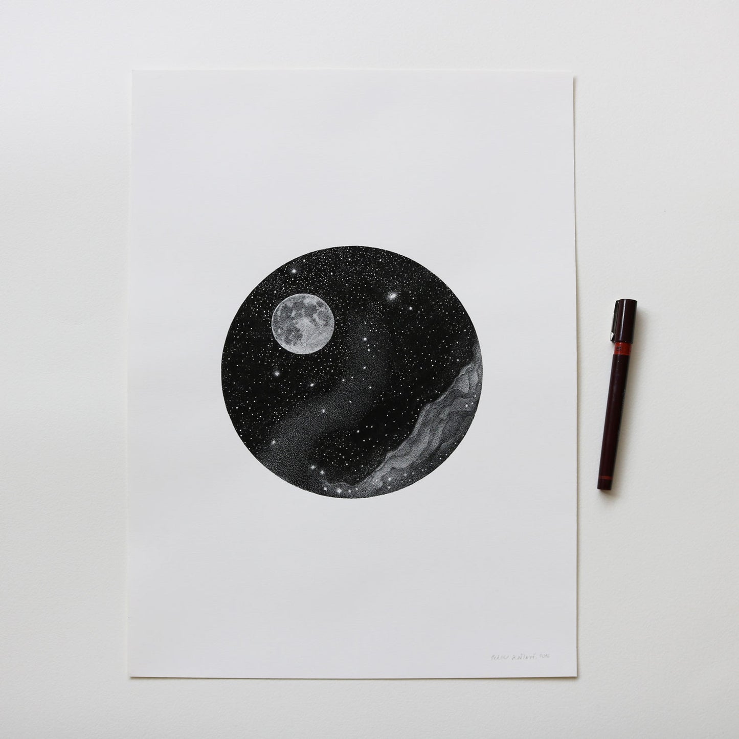 Hello, Moon! - Original Drawing