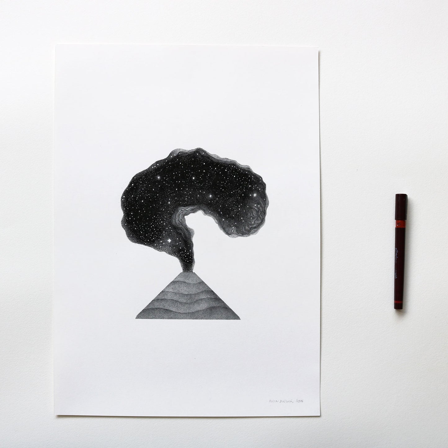 Galactic Volcano - Original drawing
