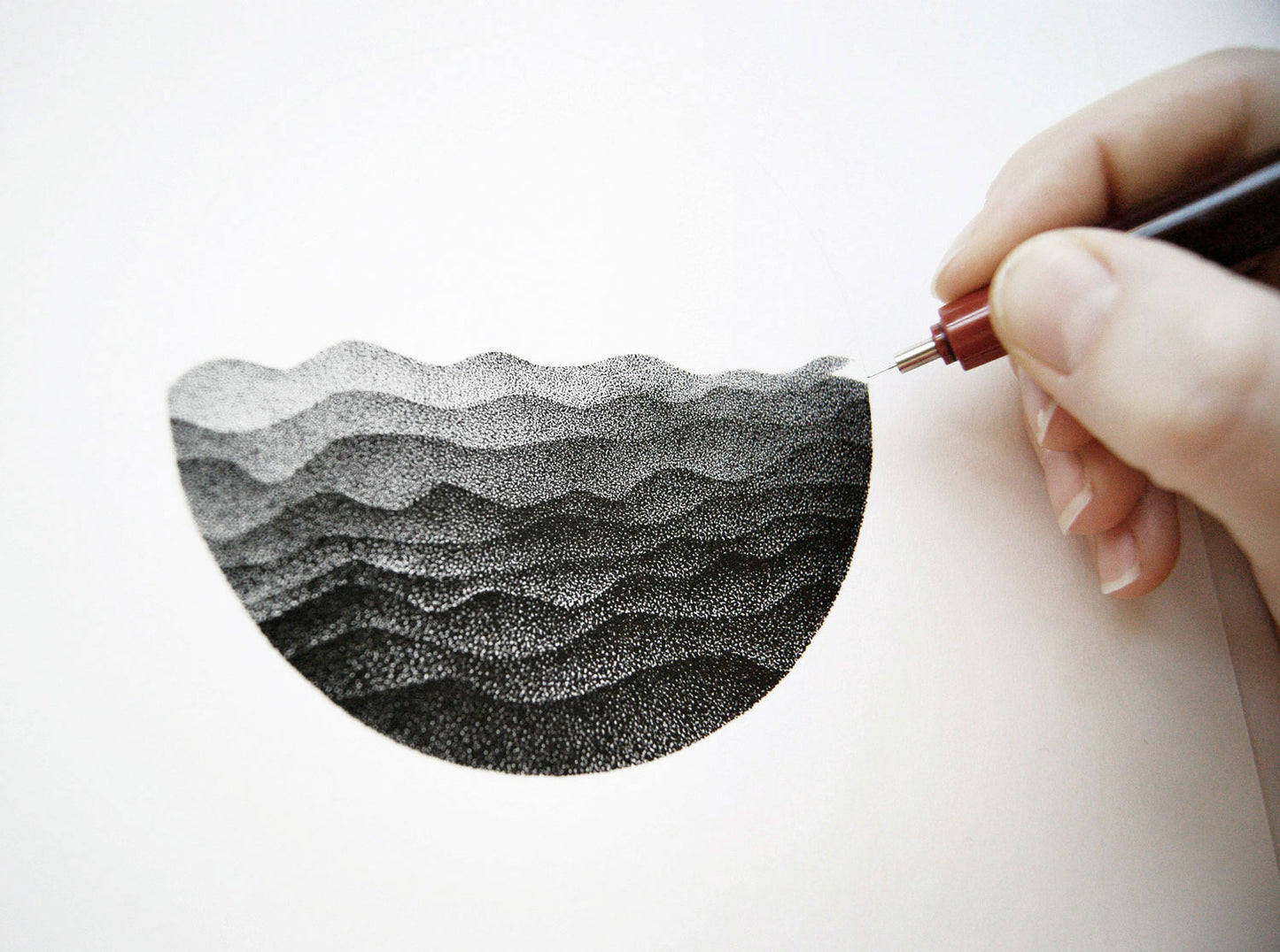 Waves of Mountains - Original drawing